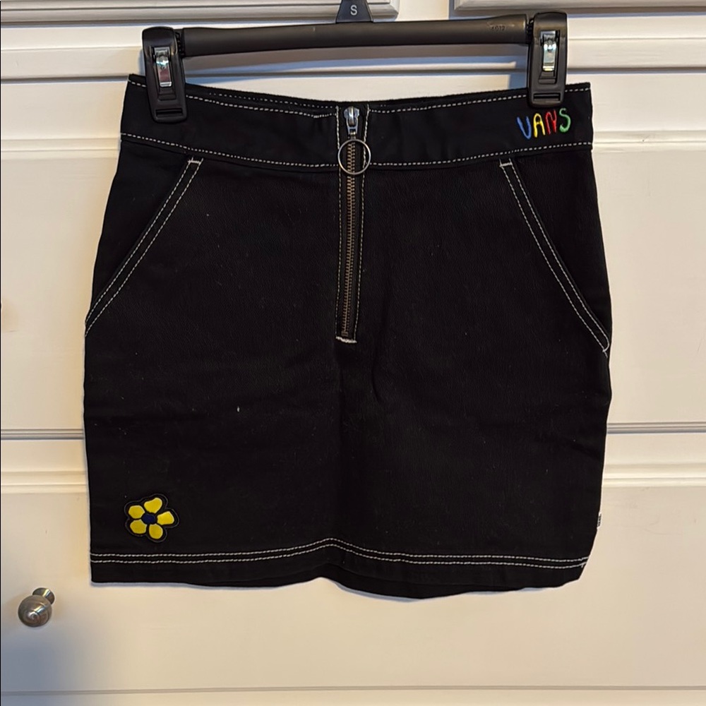 Vans Black Skirt with Yellow Detail